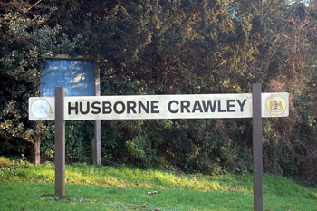 Husborne Crawley sign January 2011
